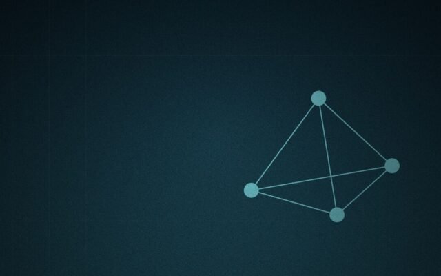 Ilustrasi simpul terhubung sebagai gambaran jaringan rute
